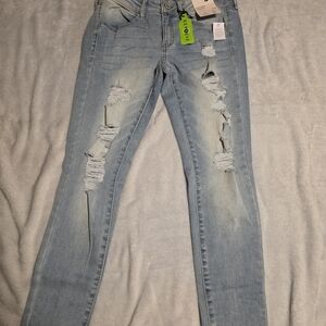 SO Light Blue Ripped Skinny Jeans